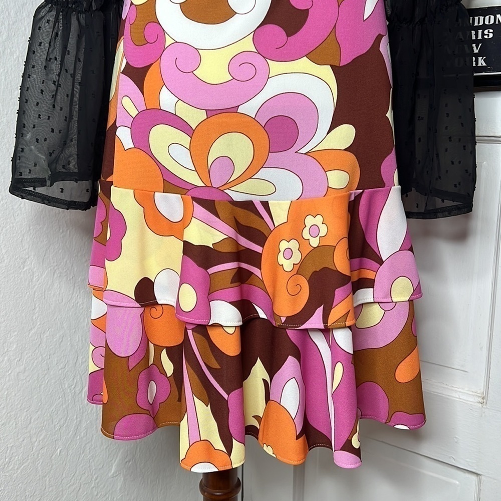 Dolce & Gabbana Floral Print Tiered Skirt Size 42/28/6US - Picture 5 of 9